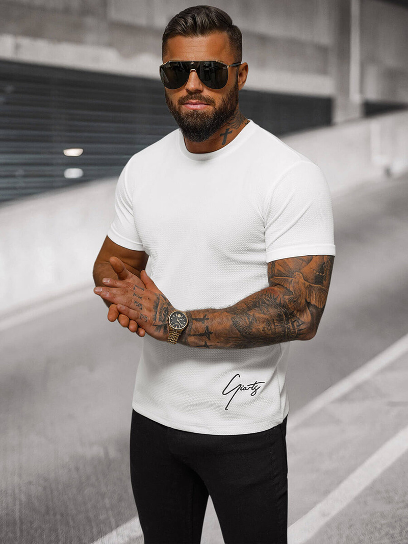 Ανδρικό μπλουζάκι λευκό OZONEE O/L1192