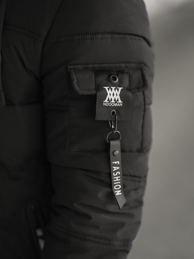 Ανδρικό μπουφάν mαύρος OZONEE JS/57M7501/392Z