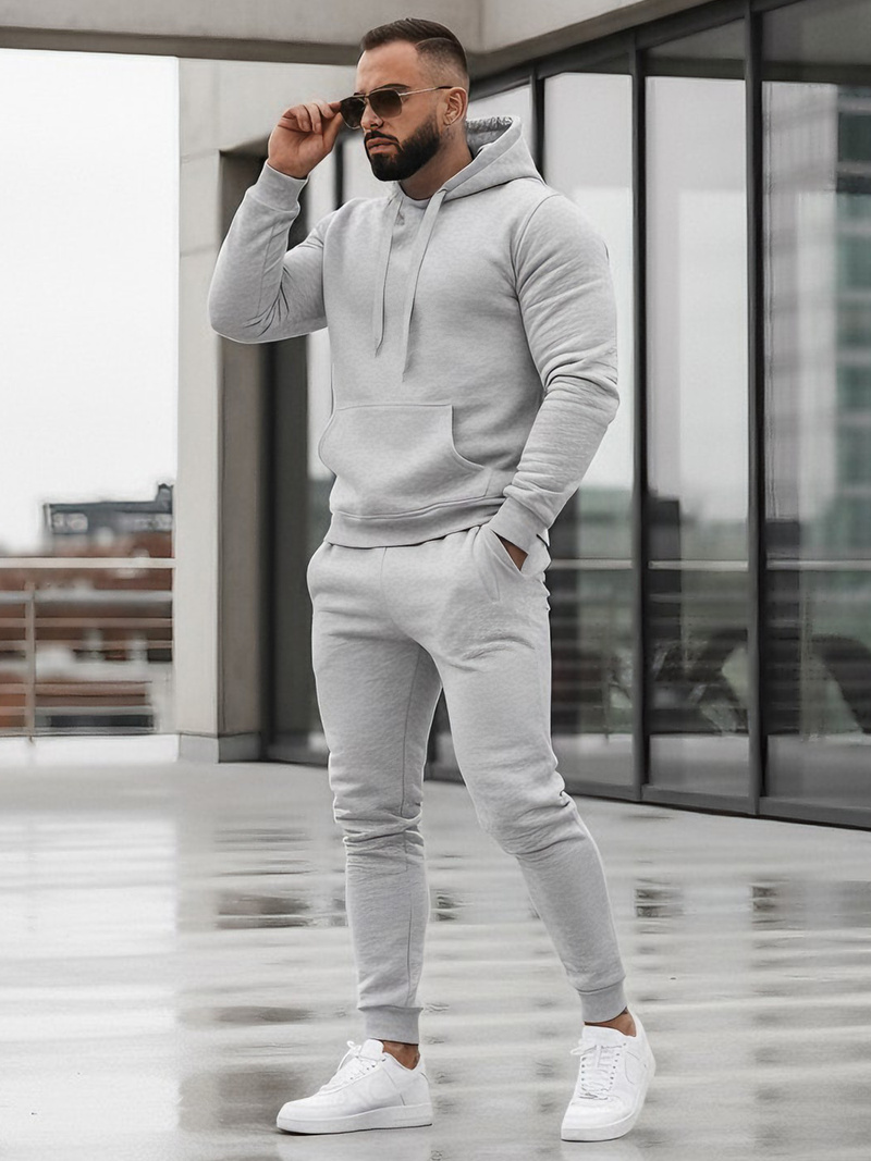 Ανδρικό σετ φόρμας γκρι OZONEE JS/68C10381/2Z