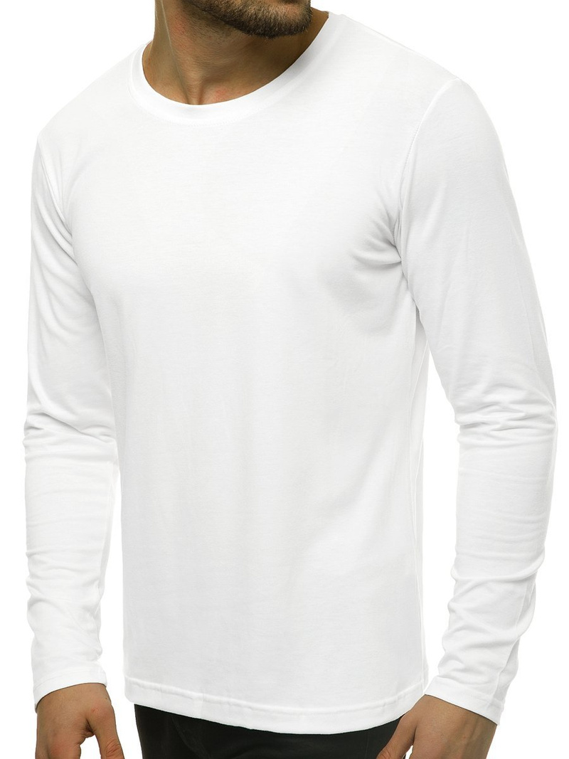 Ανδρικό μπλουζάκι με μακριά μανίκια λευκό OZONEE JS/CX01
