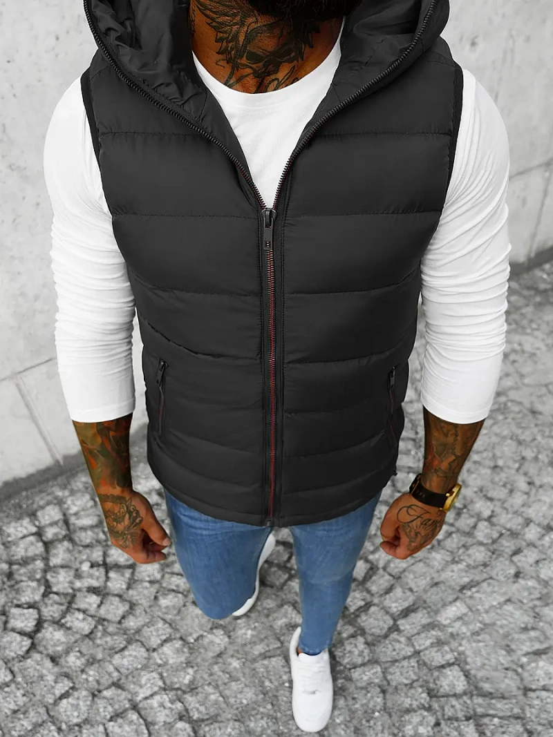 Ανδρικό αμάνικο μπουφάν μαύρο OZONEE JS/M805/392