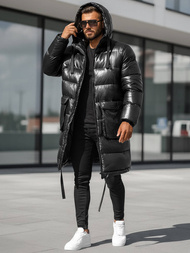 Ανδρικό χειμερινό μπουφάν μαύρη OZONEE O/M3205Z