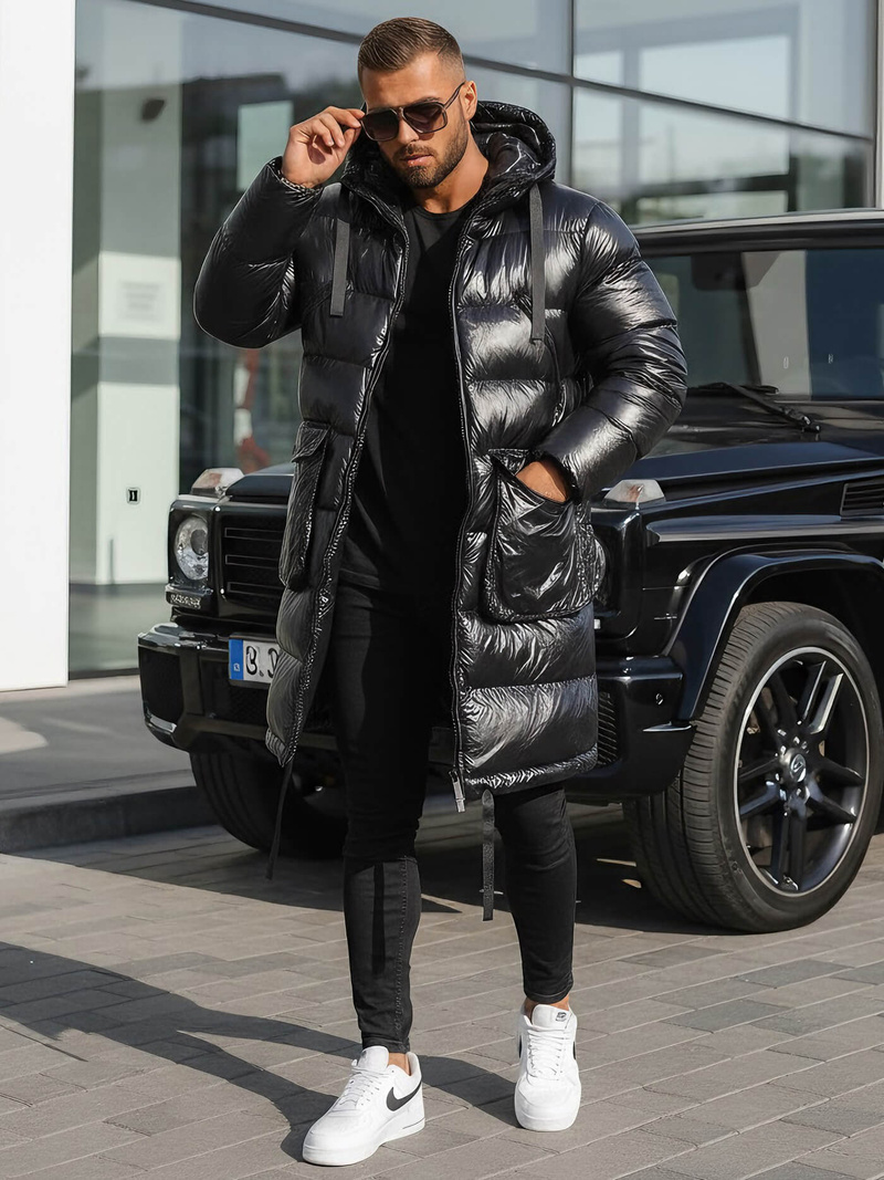 Ανδρικό χειμερινό μπουφάν μαύρη OZONEE O/M3205Z