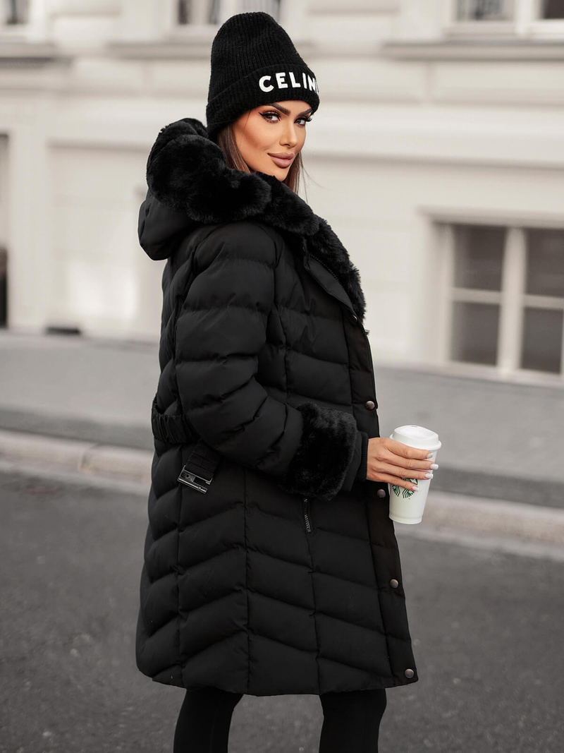 Γυναικείο μπουφάν μαύρο OZONEE JS/5M3156/392Z