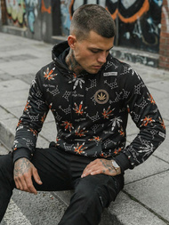 Ανδρικό Φούτερ με kουκούλα μαύρο OZONEE O/B266Z