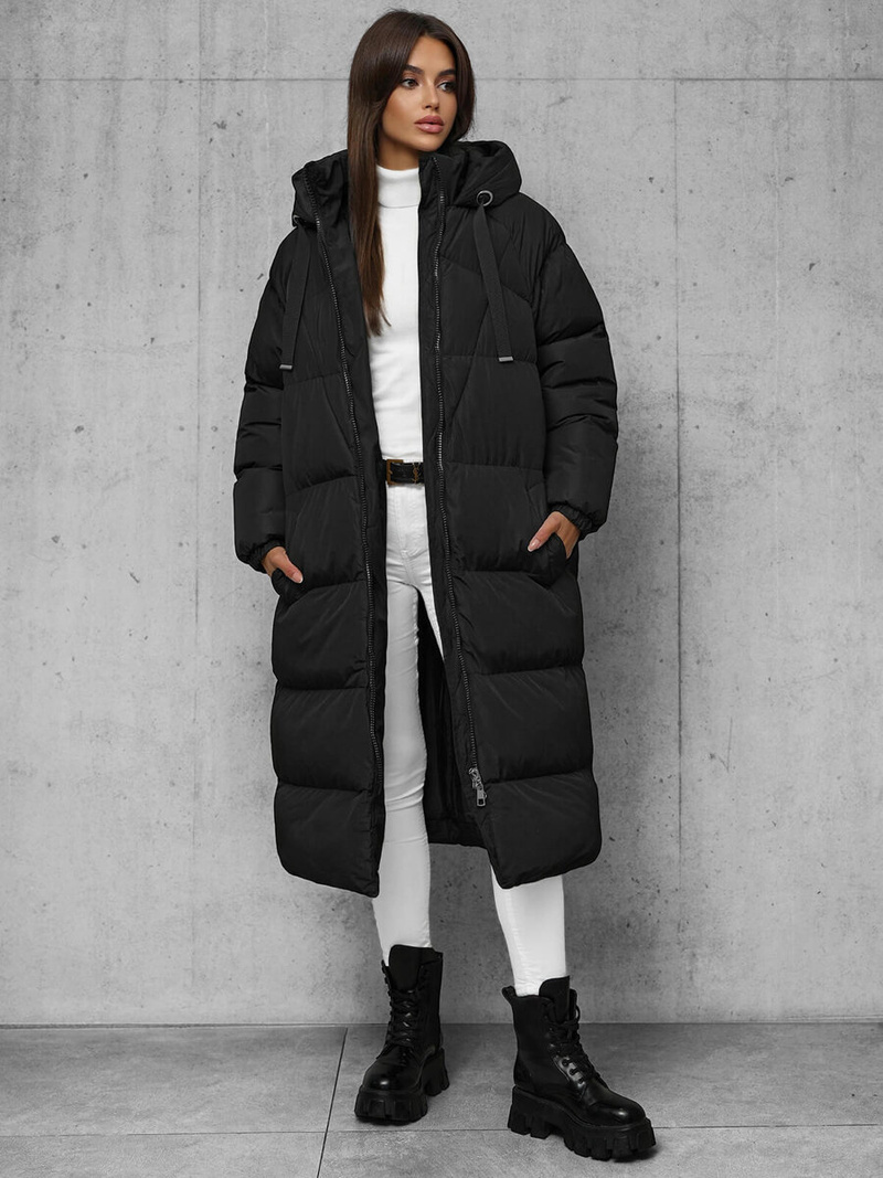 Γυναικείο μπουφάν μαύρο OZONEE JS/5M3163/392Z