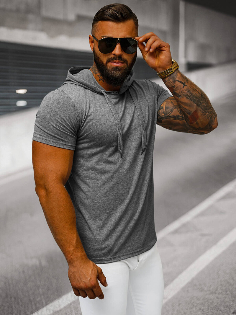 Ανδρικό μπλουζάκι γραφίτη OZONEE JS/8T89/5