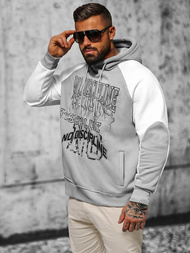 Φούτερ με Κουκούλα Γκρί OZONEE O/SWE23037