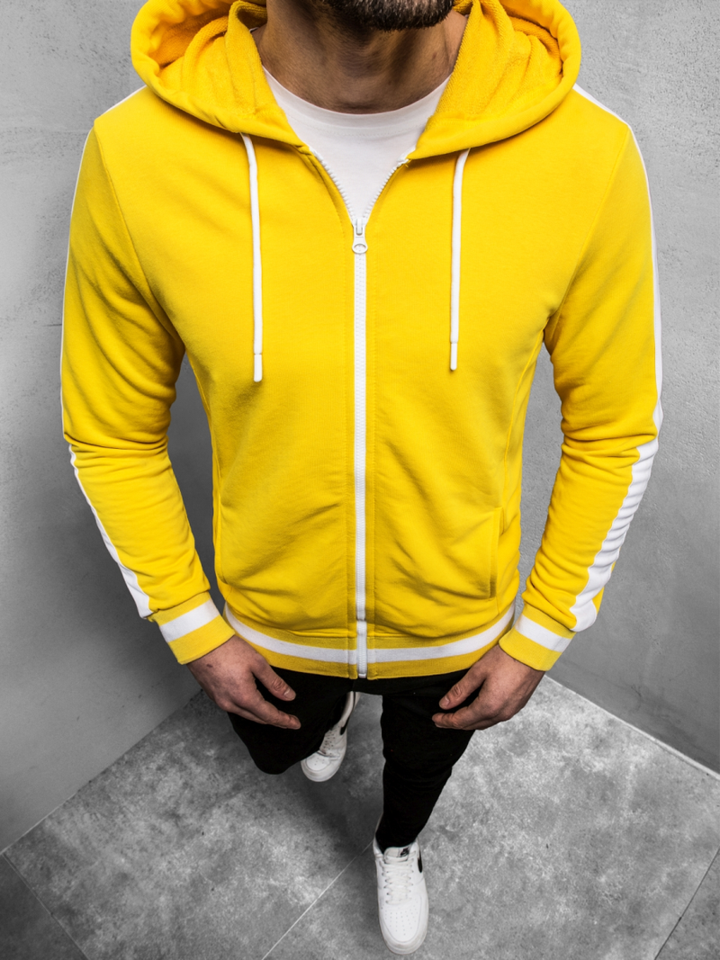 Ανδρικό Φούτερ με Κουκούλα κίτρινο OZONEE A/1009Z