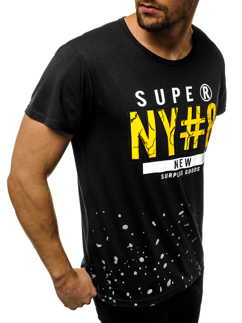 Ανδρικό μπλουζάκι μαύρο OZONEE JS/KS2028