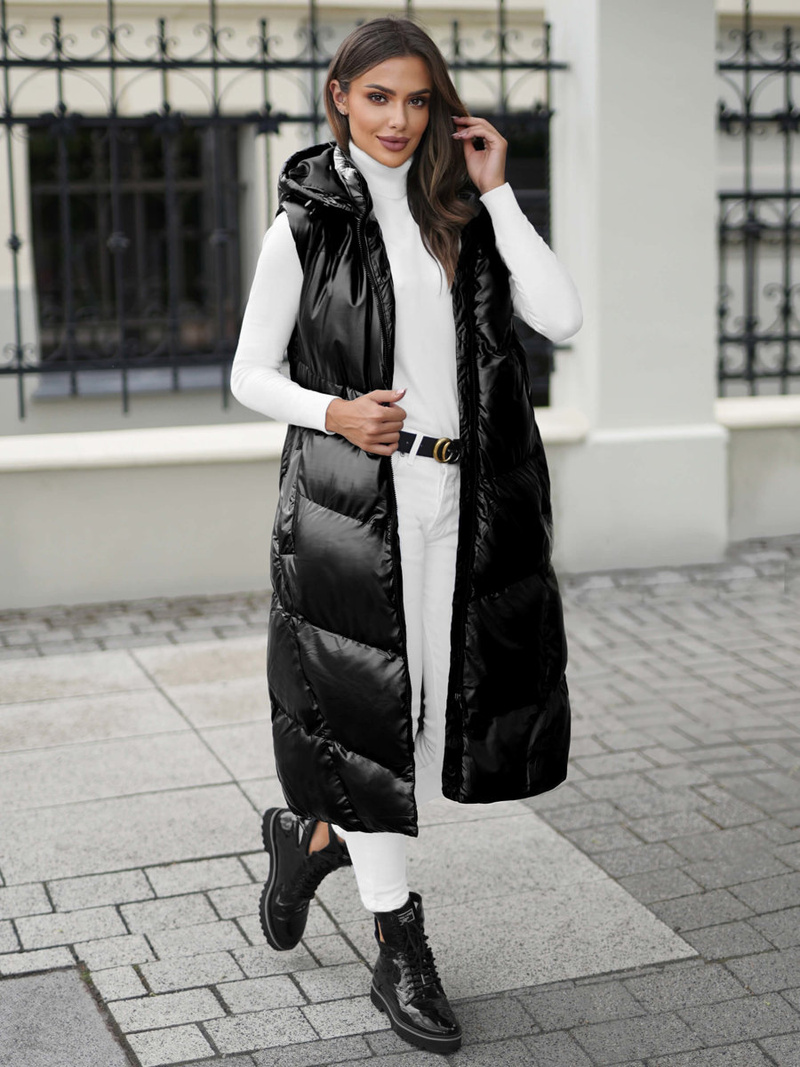 Γυναικείο αμάνικο μπουφάν μαύρο OZONEE JS/5M3183/392Z