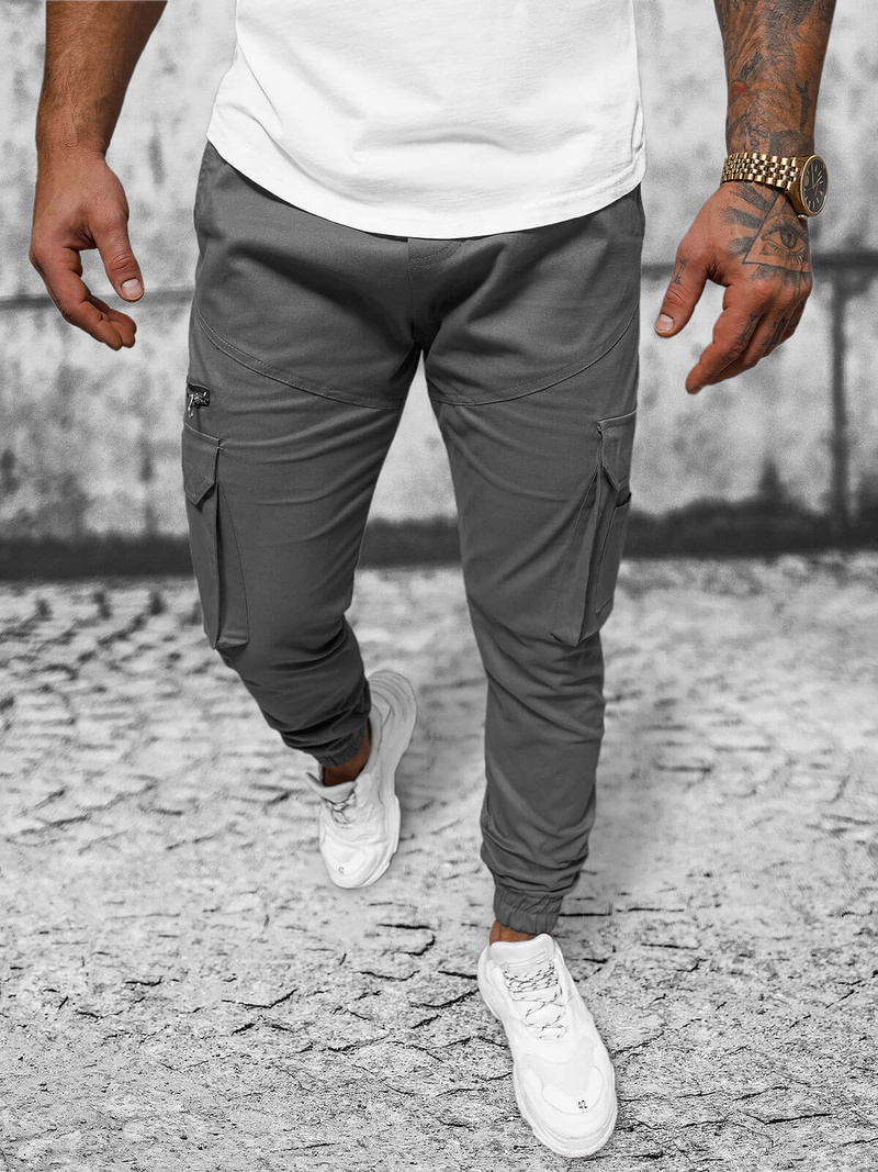 Ανδρικό παντελόνι jogger Γκρί OZONEE O/G3043