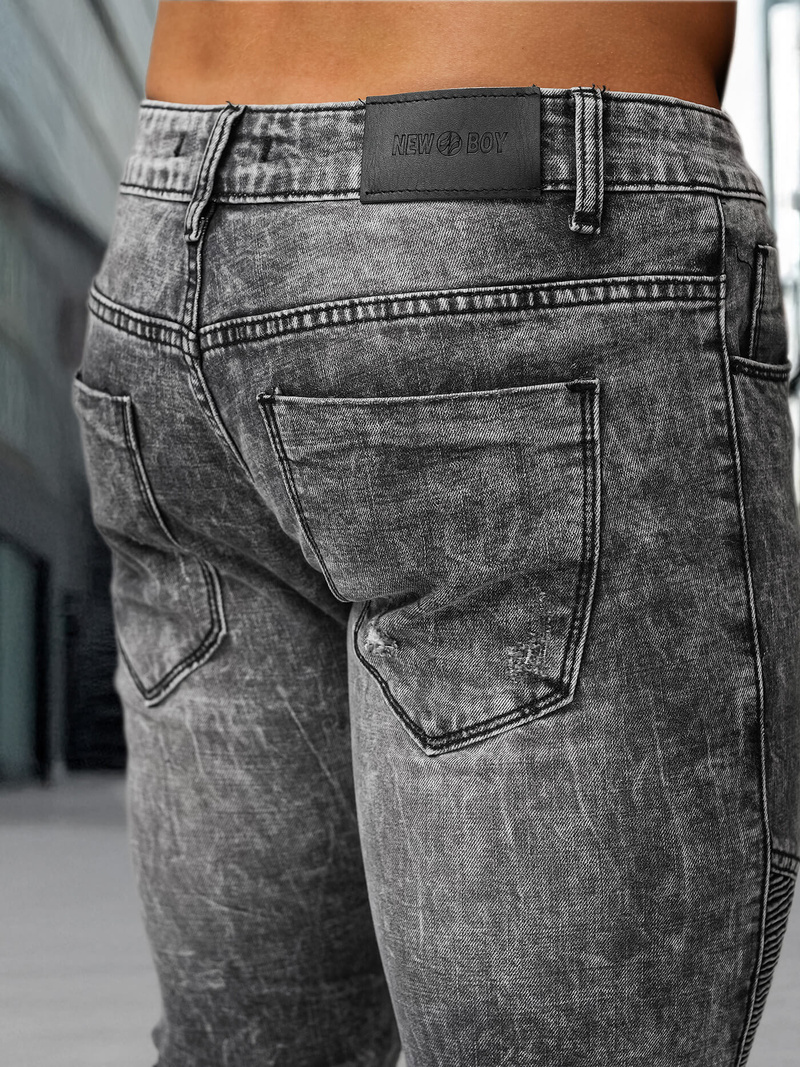 Ανδρικό τζιν παντελόνι mαύρος OZONEE NB/MP0069NZ