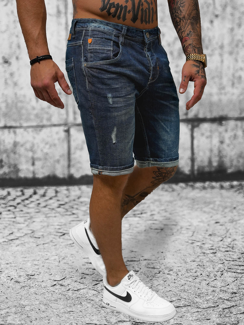 Ανδρικό σόρτς τζιν ναυτικό μπλε OZONEE O/242001