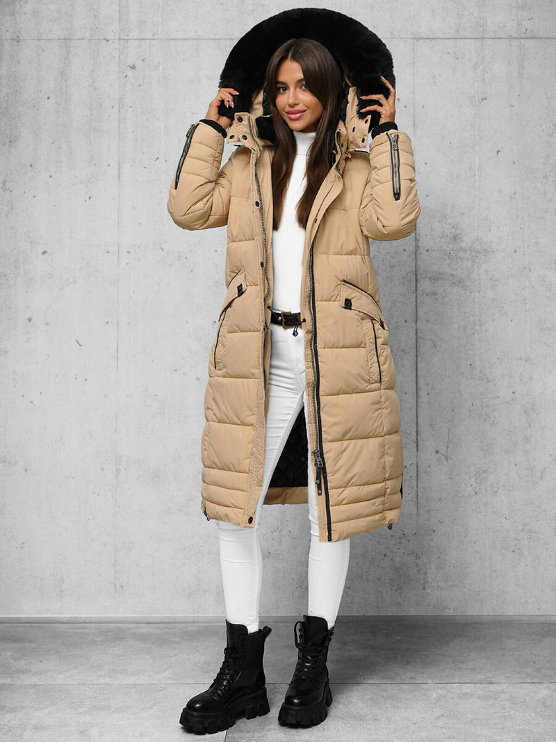 Γυναικείο μπουφάν μπεζ OZONEE O/W377