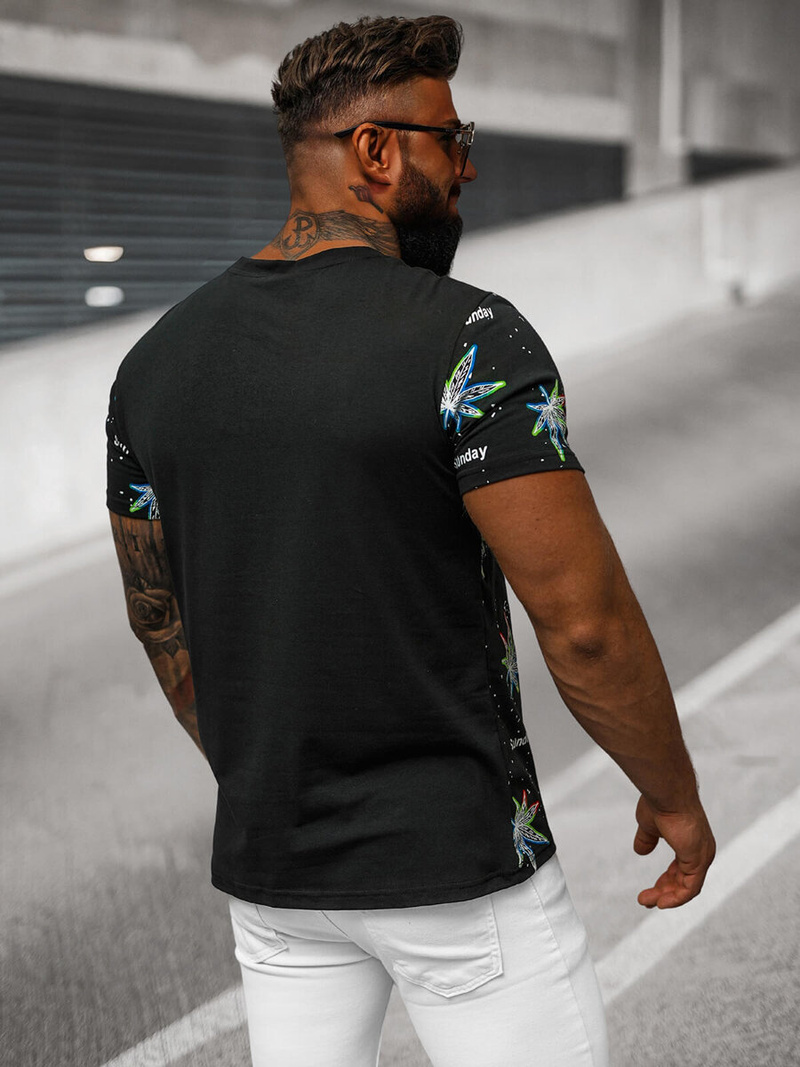 Ανδρικό μπλουζάκι μαύρο OZONEE O/T136/3