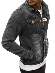 Ανδρικό τζιν μπουφάν μαύρο OZONEE G/600