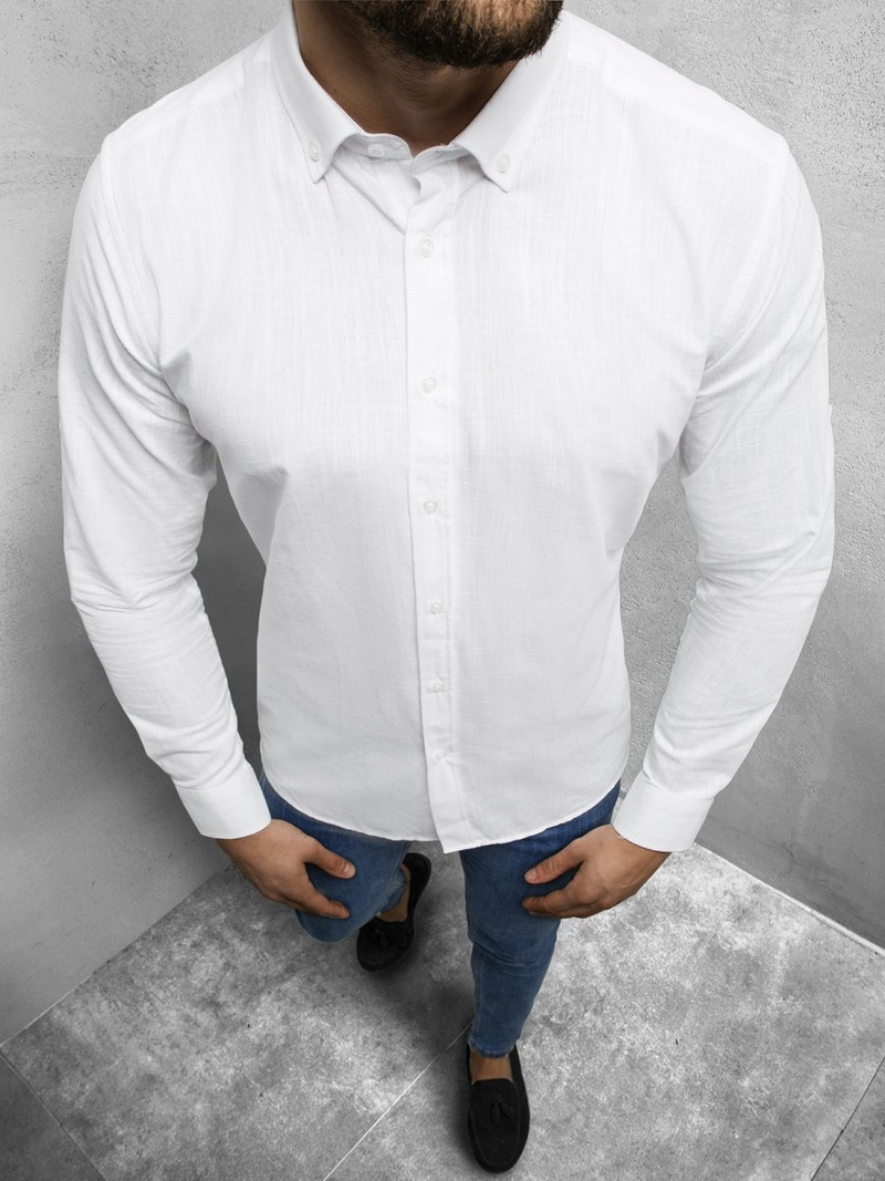 Ανδρικό πουκάμισο λευκό OZONEE O/3012Z