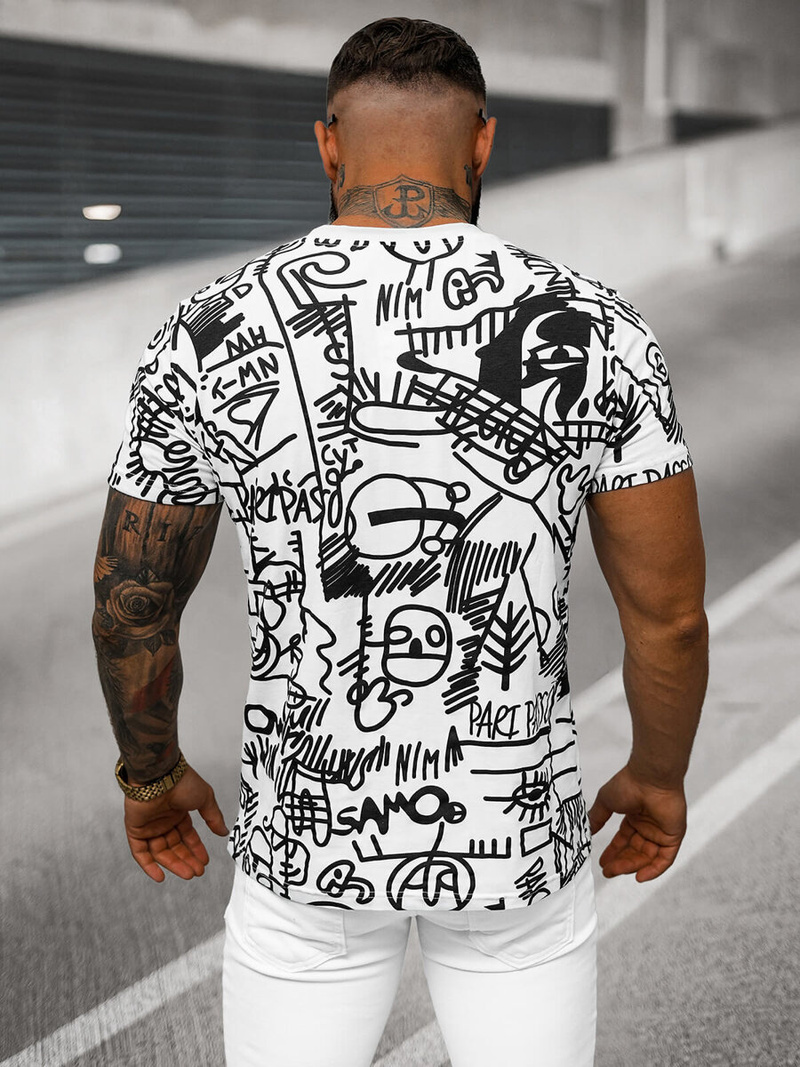 Ανδρικό μπλουζάκι λευκό OZONEE O/T1269/1