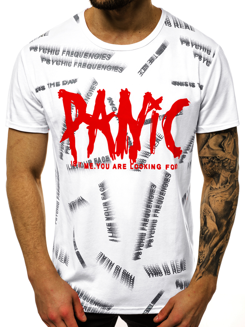 Ανδρικό μπλουζάκι λευκό OZONEE JS/KS1998