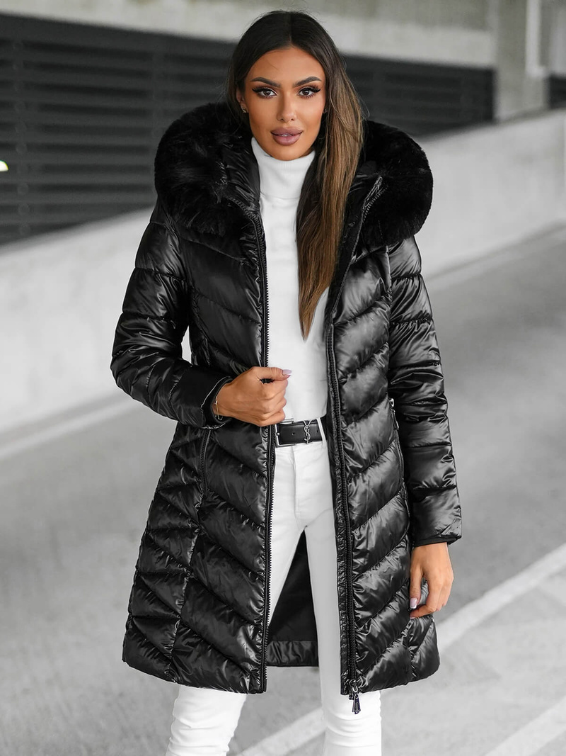 Γυναικείο μπουφάν μαύρο OZONEE JS/16M9100/392Z