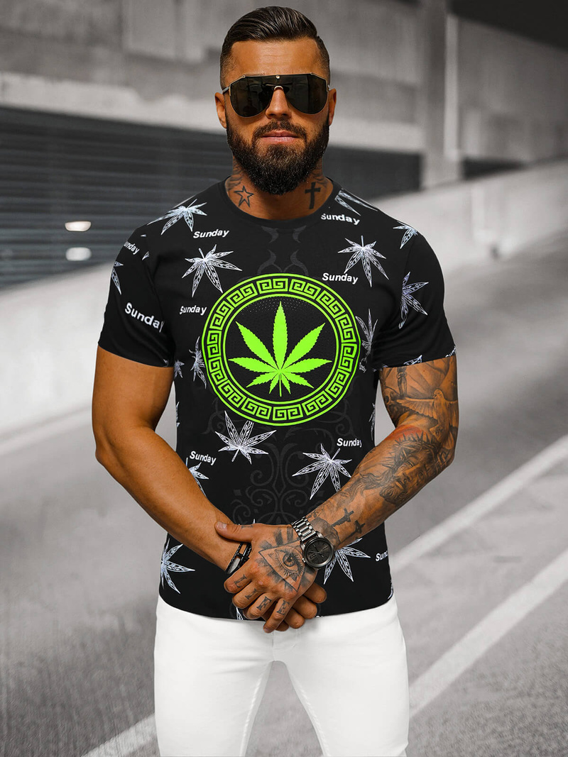 Ανδρικό μπλουζάκι μαύρο OZONEE O/T139/3