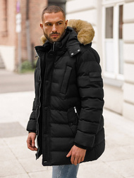 Ανδρικό χειμερινό μπουφάν mαύρος OZONEE JS/5M3122/392Z