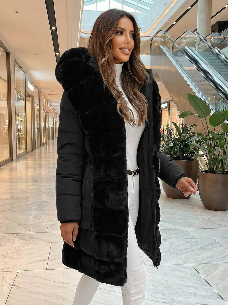 Γυναικείο μπουφάν μαύρο OZONEE JS/5M3158/392Z