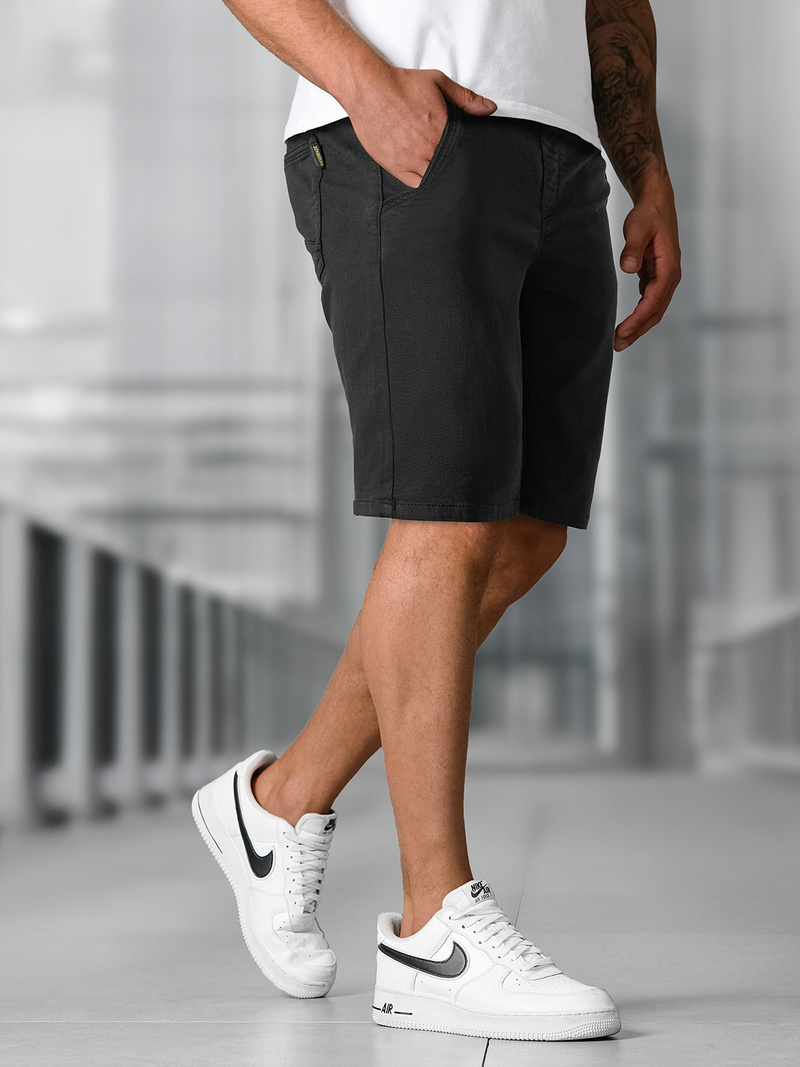 Ανδρικό σόρτς chino μαύρο OZONEE NB/MP0266NZ
