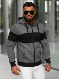 Ανδρικό Φούτερ με Κουκούλα γραφίτη OZONEE JS/8B1337/5