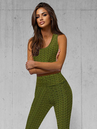 Γυναικείο σετ φόρμας δύο κομματιών χακί OZONEE JS/YW88037/7Z