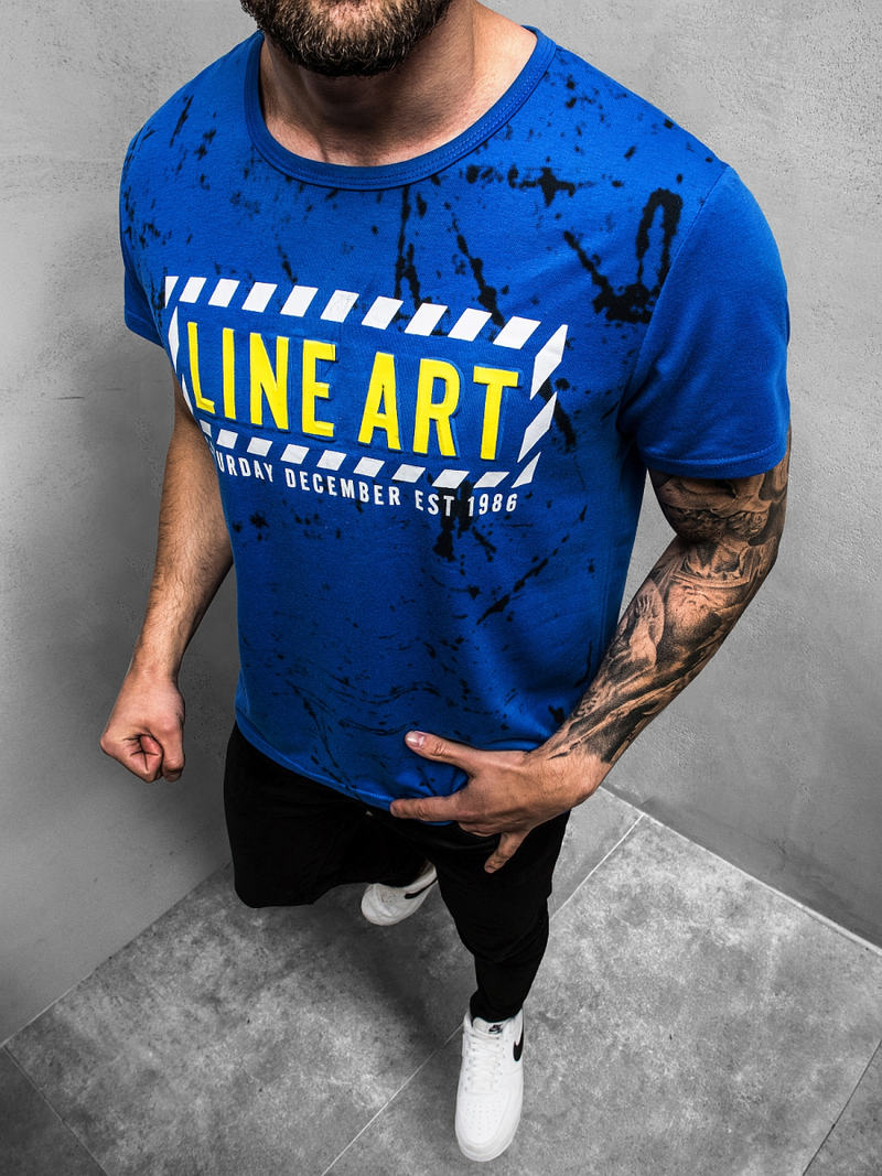 Ανδρικό μπλουζάκι μπλε OZONEE JS/KS2029Z