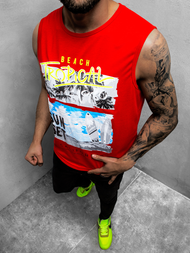 Ανδρικό αμάνικο μπλουζάκι Κόκκινο OZONEE JS/KS2073