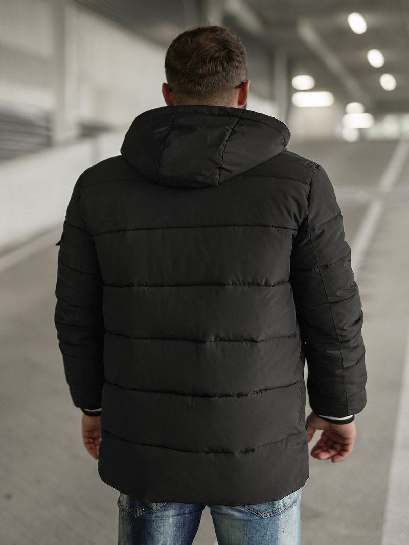 Ανδρικό μπουφάν mαύρος OZONEE JS/57M7502/392Z