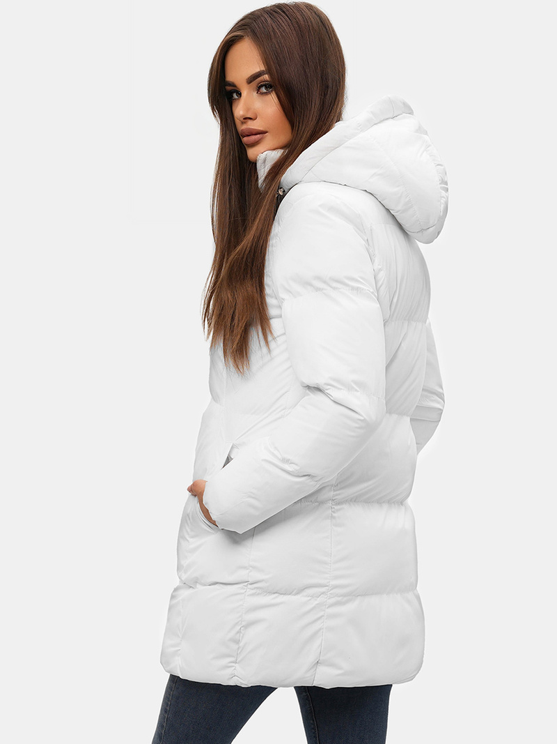 Γυναικείο χειμερινό μπουφάν λευκό OZONEE JS/5M722/281