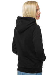 Γυναικείο φούτερ με κουκούλα μαύρο OZONEE JS/KSW2038