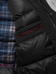 Ανδρικό χειμερινό μπουφάν mαύρος OZONEE JS/5M718/392