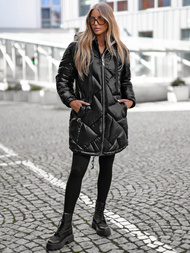 Γυναικείο μπουφάν μαύρο OZONEE JS/5M3189/392Z