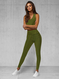 Γυναικείο σετ φόρμας δύο κομματιών χακί OZONEE JS/YW88037/7Z