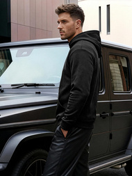 Ανδρικό Φούτερ με Κουκούλα μαύρο OZONEE JS/8B1990/3