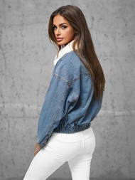 Γυναικείο τζιν μπουφάν mπλε OZONEE O/Z02