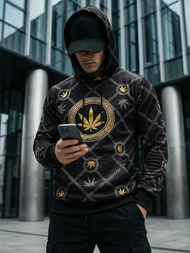 Ανδρικό Φούτερ με kουκούλα μαύρο OZONEE O/B267Z