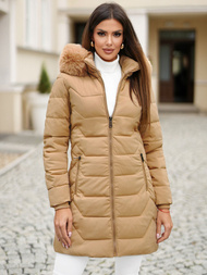 Γυναικείο μπουφάν μπεζ OZONEE JS/16M9121/62Z