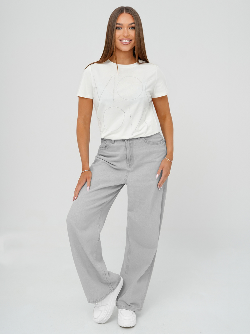 Γυναικείο μπλουζάκι λευκό OZONEE JS/YJ77841