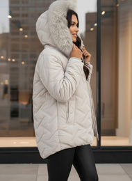 Γυναικείο μπουφάν ανοιχτό-γκρι OZONEE JS/16M9296/280Z