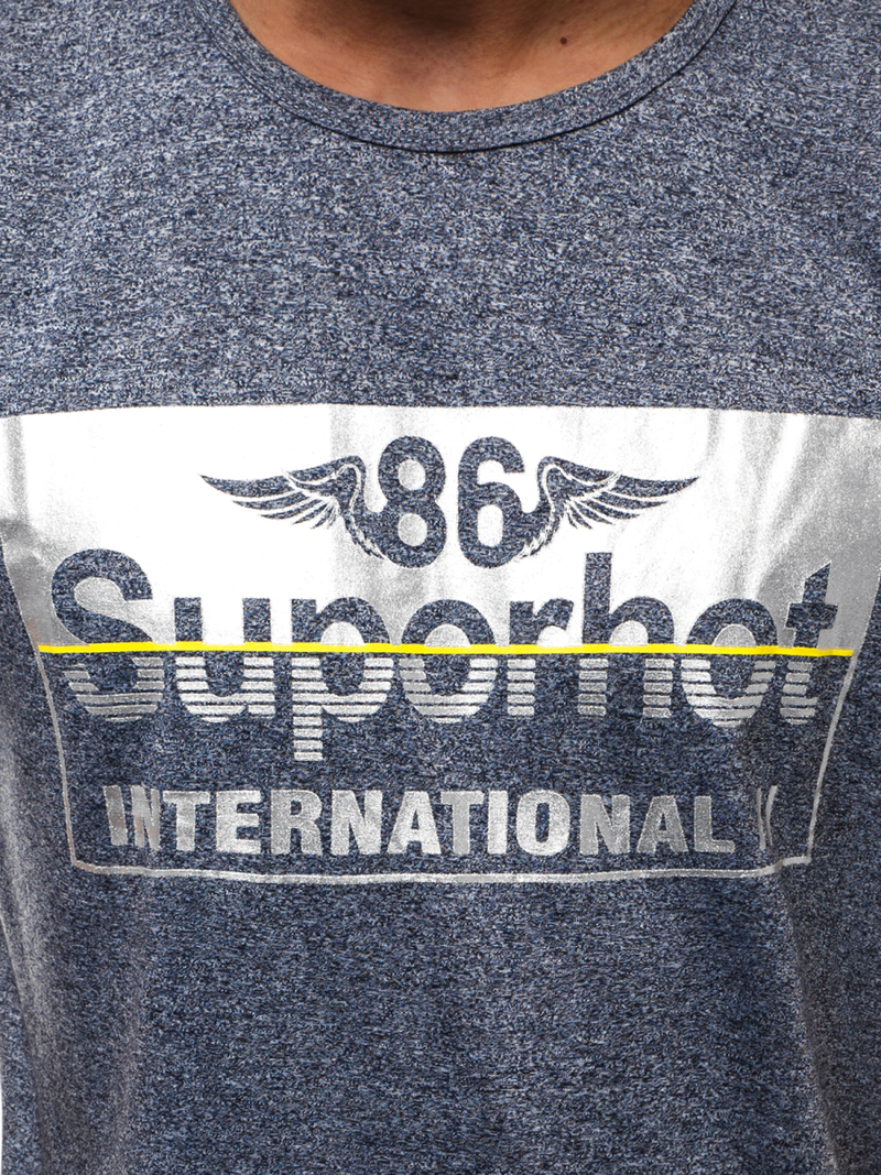 Ανδρικό μπλουζάκι ναυτικό μπλε OZONEE JS/KS2056Z