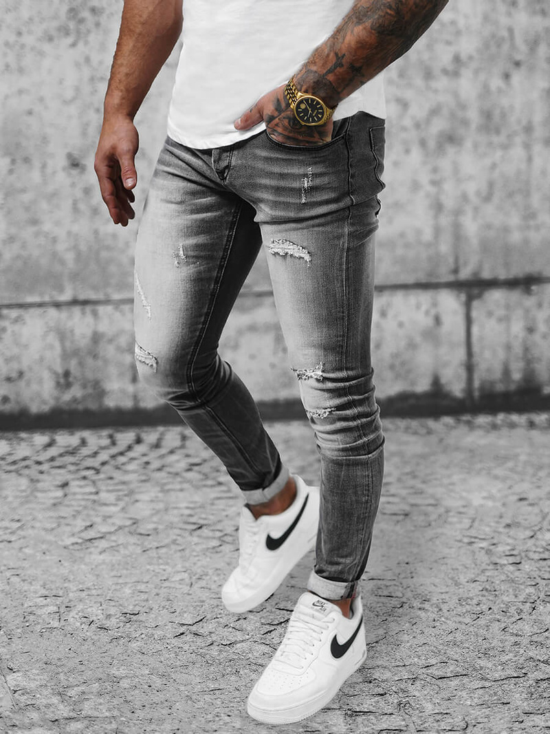 Ανδρικό τζιν παντελόνι Γκρί OZONEE NB/MP0054NZ