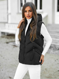 Γυναικείο αμάνικο μπουφάν μαύρο OZONEE JS/5M3176/392Z