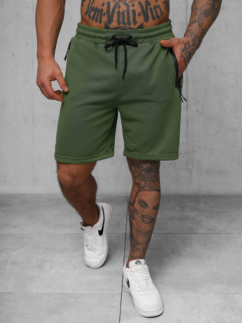 Ανδρικό σόρτς φόρμας χακί OZONEE JS/17K532/29