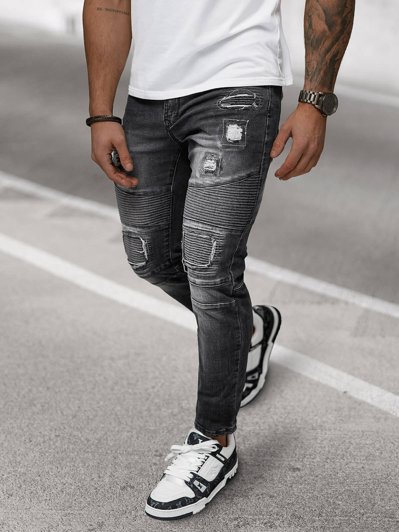 Ανδρικό τζιν παντελόνι mαύρος OZONEE NB/MP0142N